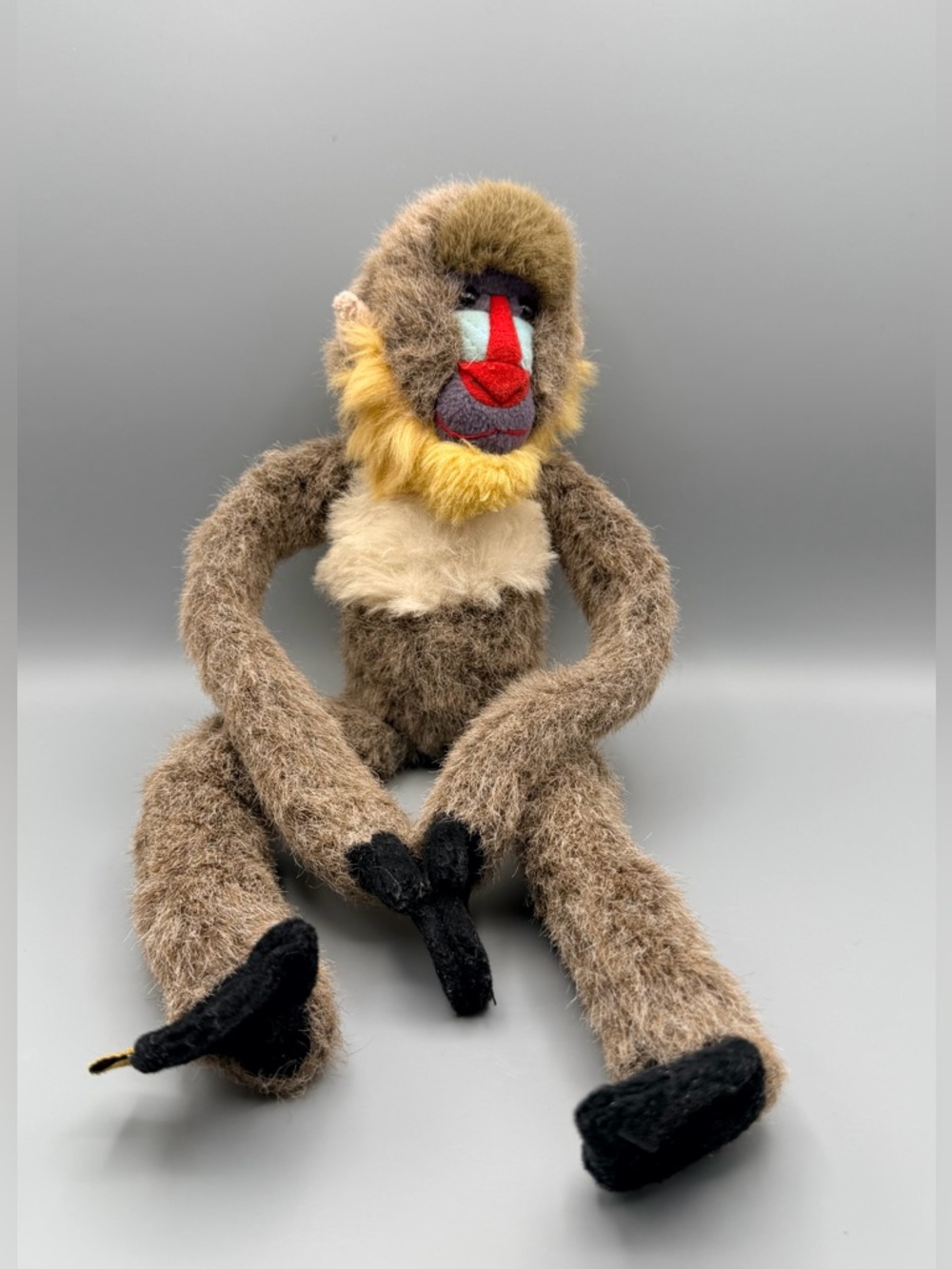 Vintage Wild Republic K&M Int Hanging Monkey Baboon stuffed Animal Plush 18 Inch